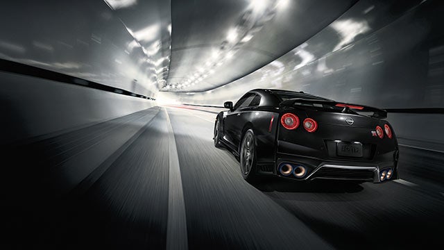 2023 Nissan GT-R seen from behind driving through a tunnel | San Leandro Nissan in San Leandro CA