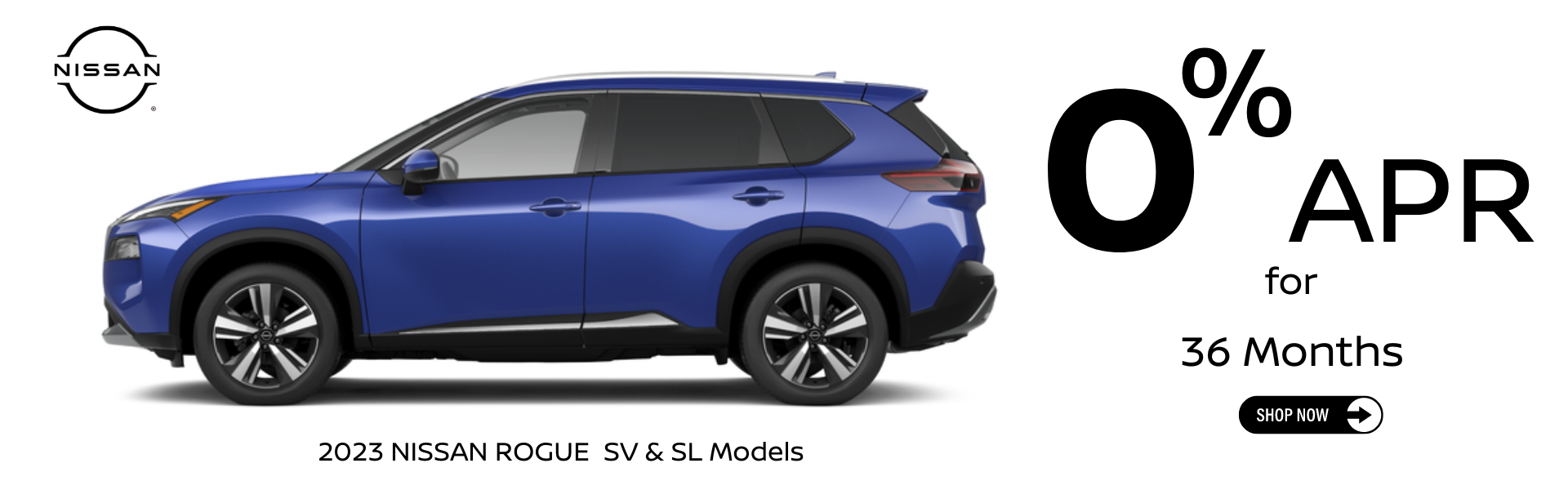 2023 Nissan Rogue in Blue 0% APR for 36 months Special