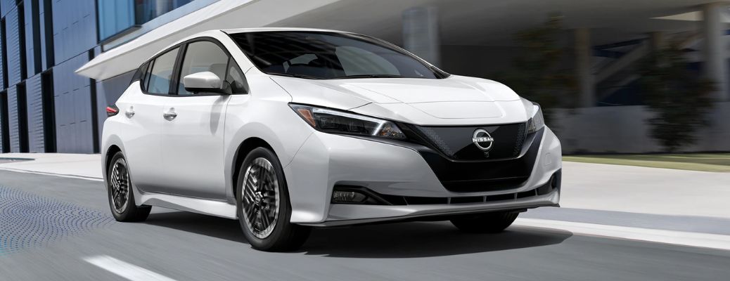 Front quarter view of the 2023 Nissan LEAF