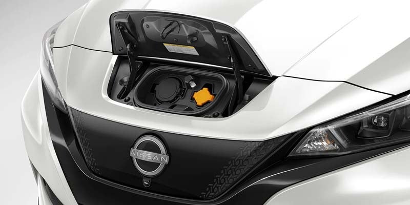 The electric port on the 2024 Nissan LEAF available near San Leandro, CA 