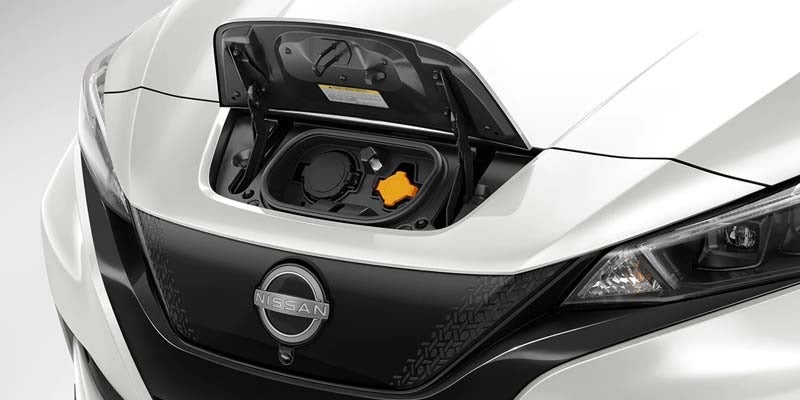 The electric port on the 2024 Nissan LEAF available near San Leandro, CA