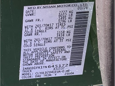 2026 Nissan Frontier PRO-4X