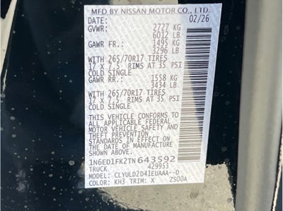 2026 Nissan Frontier Crew Cab SV Pickup 4D 6 ft