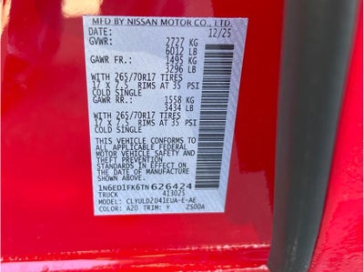 2026 Nissan Frontier Crew Cab PRO-4X Pickup 4D 6 ft