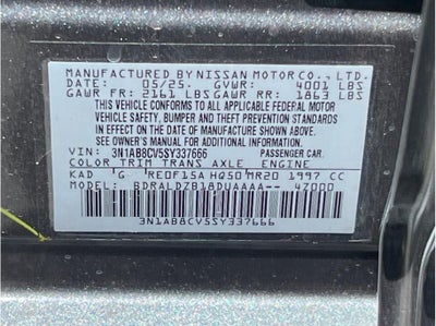 2025 Nissan Sentra SV