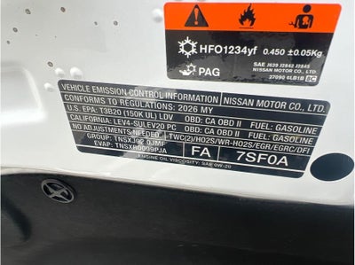 2026 Nissan Sentra S Sedan 4D