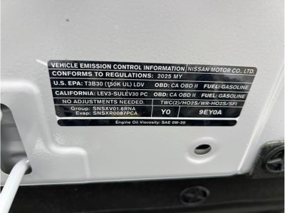 2025 Nissan Versa SV Sedan 4D