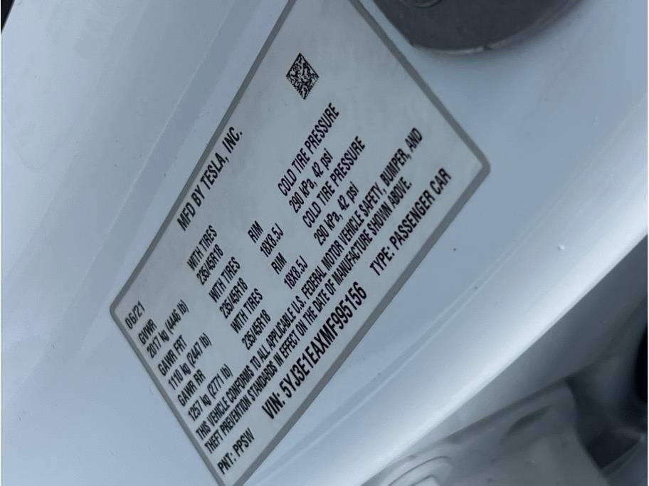 2021 Tesla Model 3 Standard Range Plus Sedan 4D