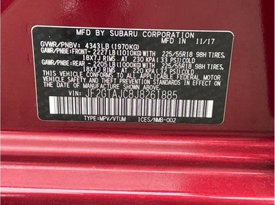 2018 Subaru Crosstrek 2.0i Limited Sport Utility 4D